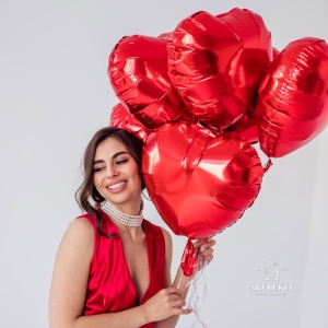 Сет шаров в форме сердца 5 шт