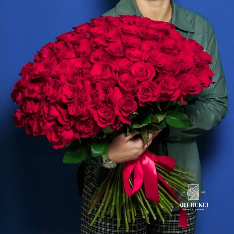 101 голландская красная роза