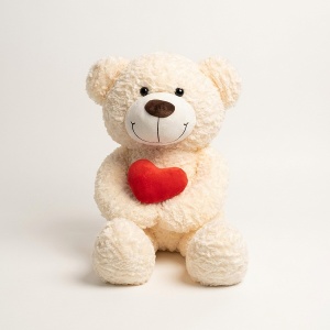 Медведь бежевый с сердцем 65 см