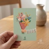 Открытка фирменная "Букет",  7x10 см