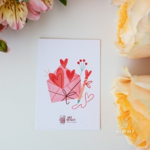 Открытка фирменная "Письмо",  7x10 см